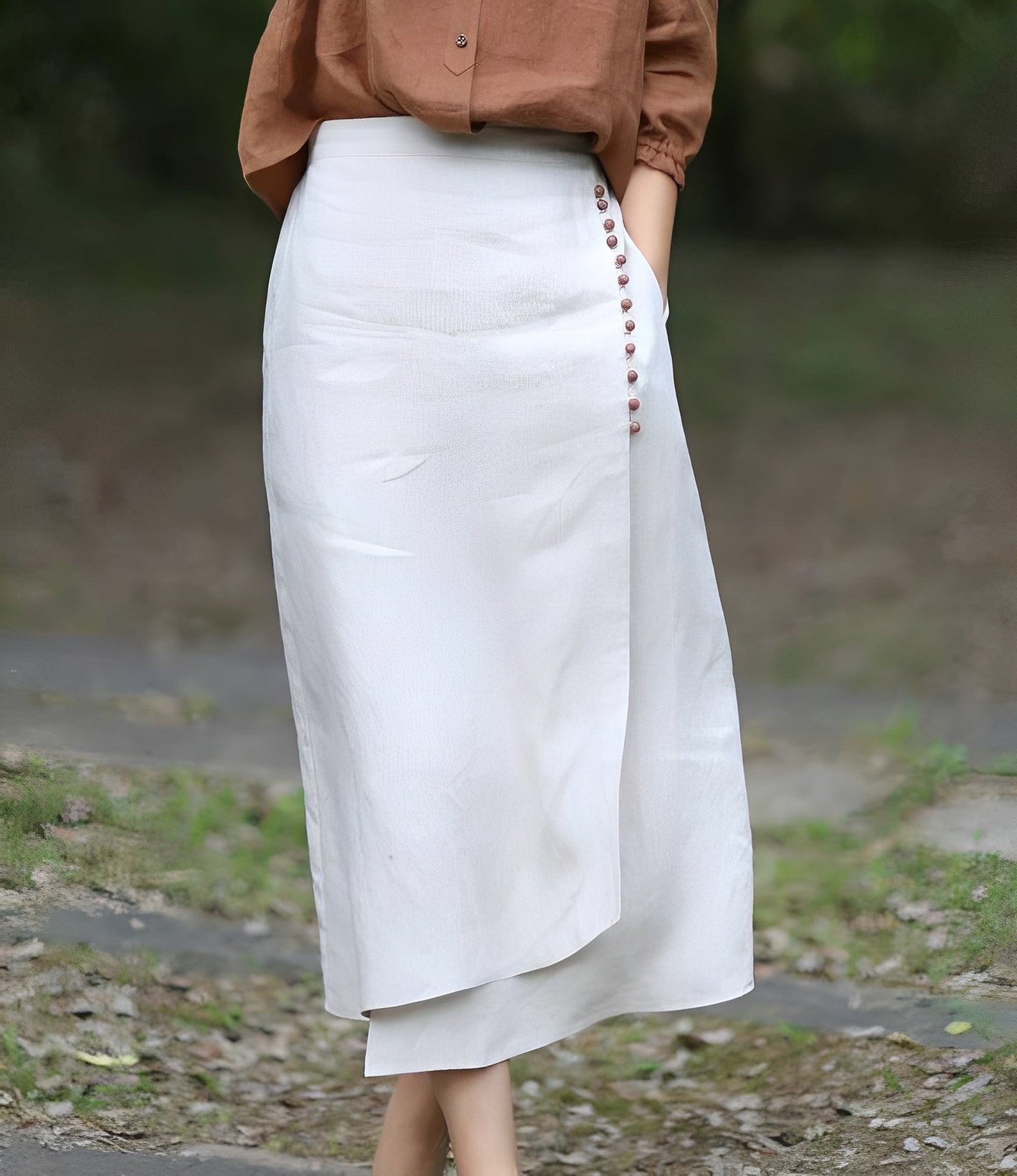 Manda - Jupe asymétrique chic coupe A pour femmes