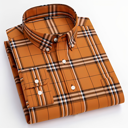 Aldrine - Chemise relax à manches longues pour homme