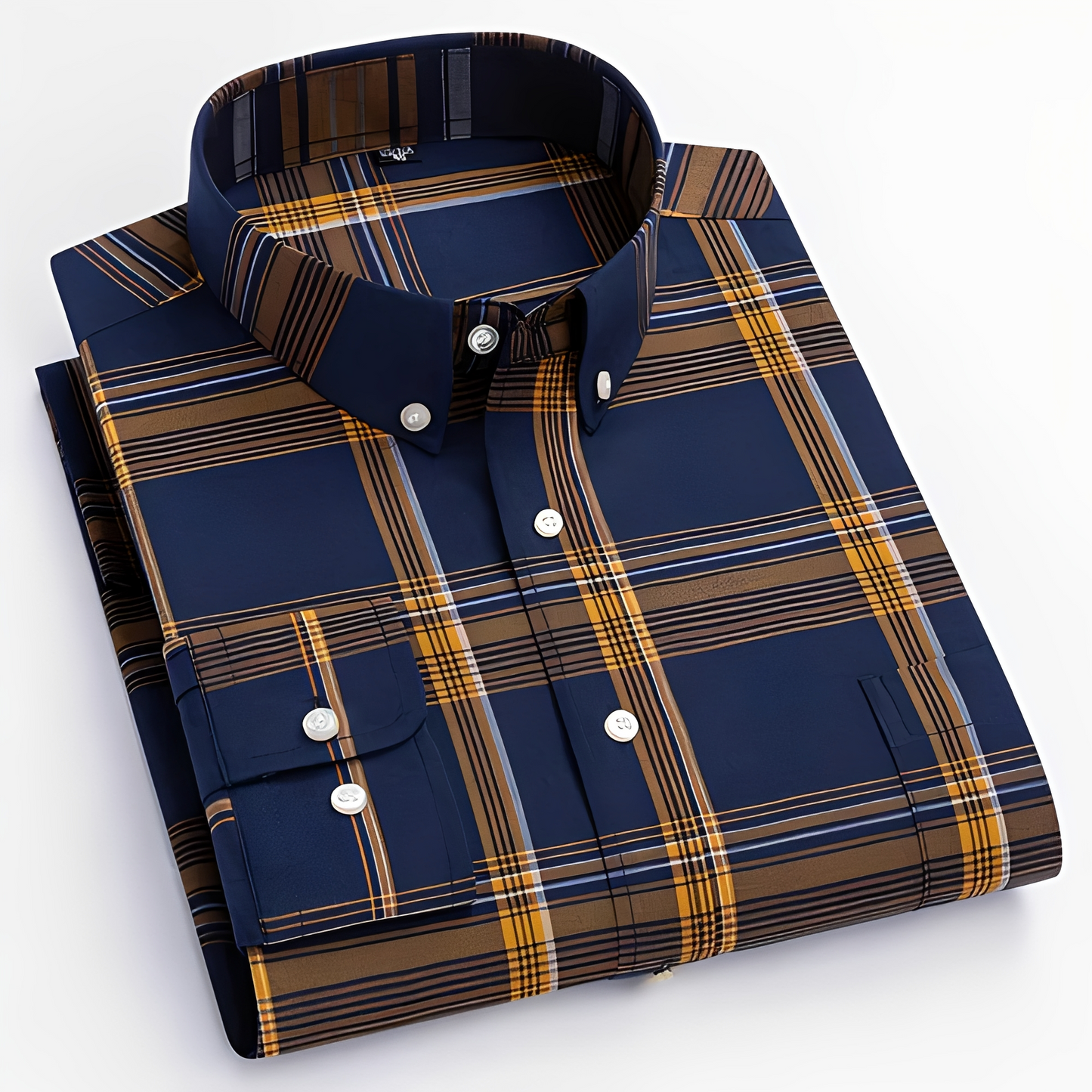 Aldrine - Chemise relax à manches longues pour homme