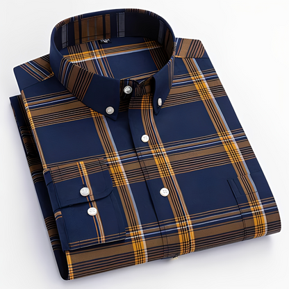 Aldrine - Chemise relax à manches longues pour homme
