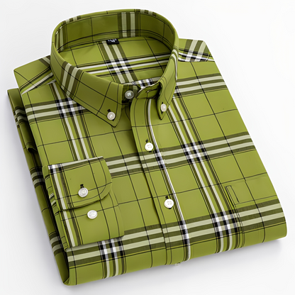 Aldrine - Chemise relax à manches longues pour homme