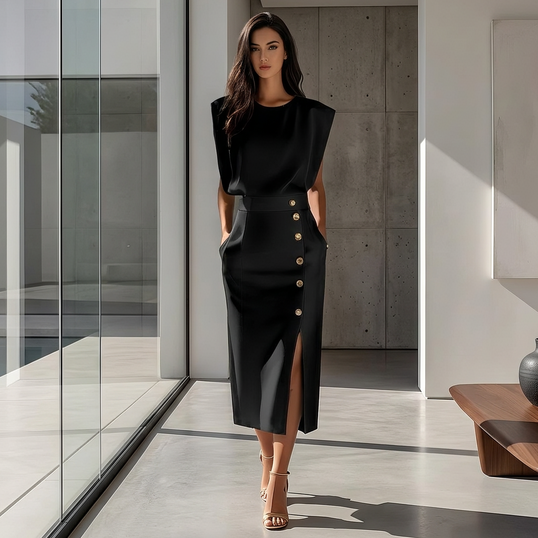 Daniela - Midi chic avec découpe