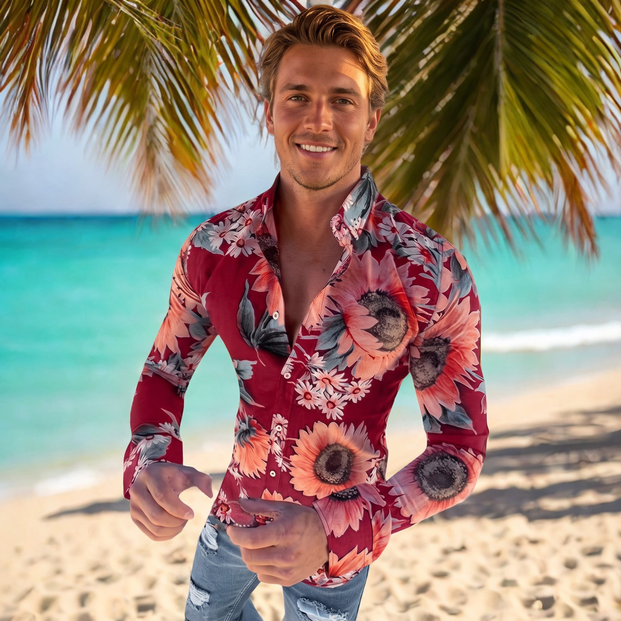 Denzel - Chemise imprimée florale à manches longues
