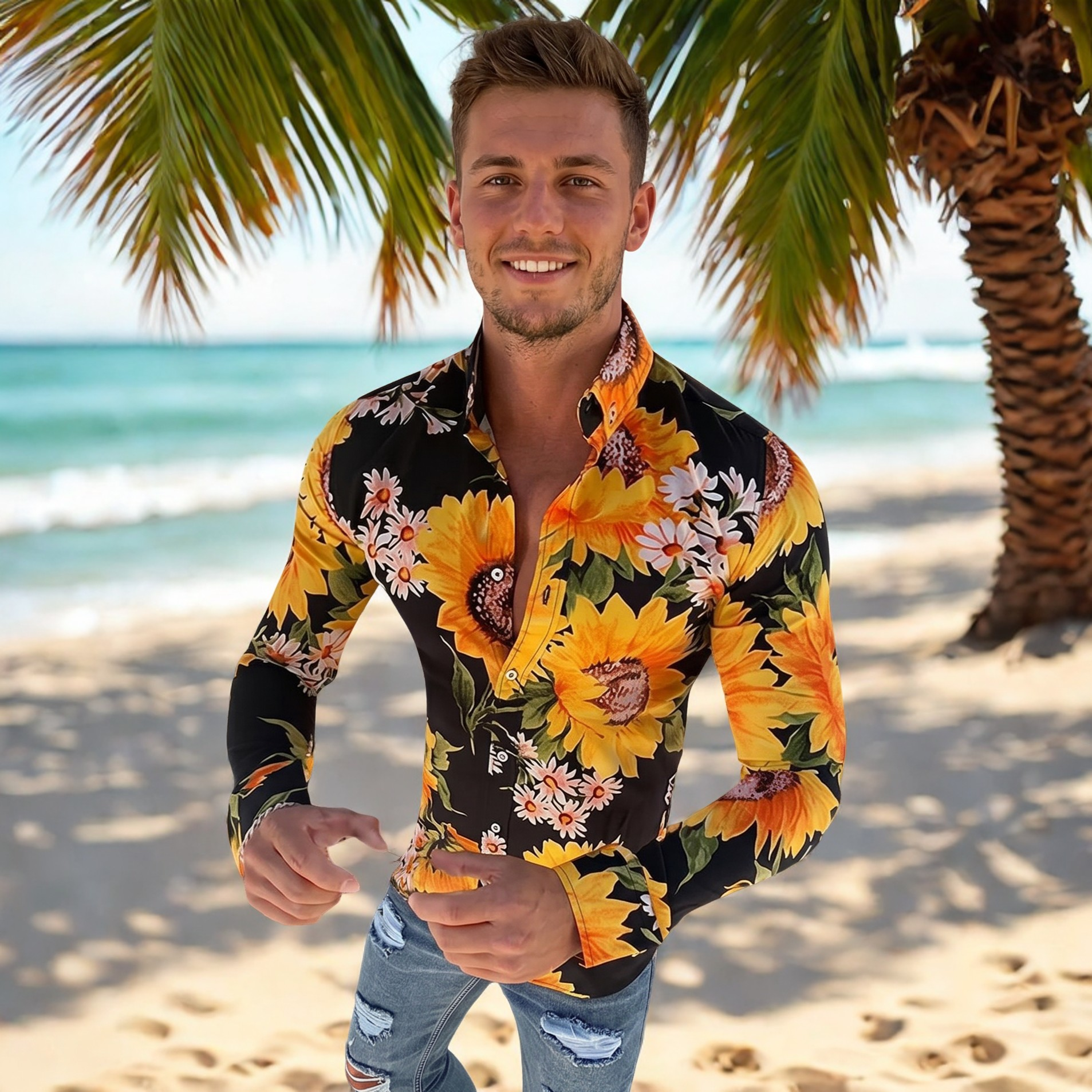 Denzel - Chemise imprimée florale à manches longues