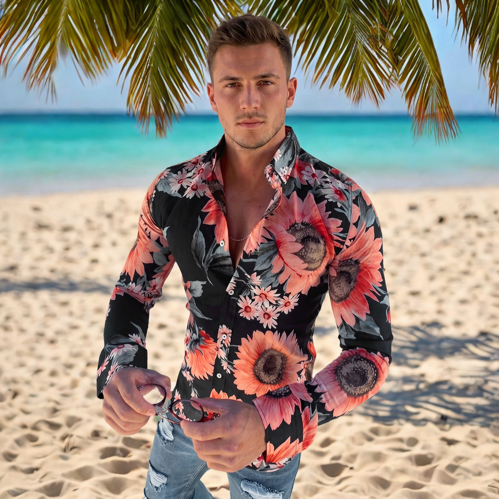 Denzel - Chemise imprimée florale à manches longues