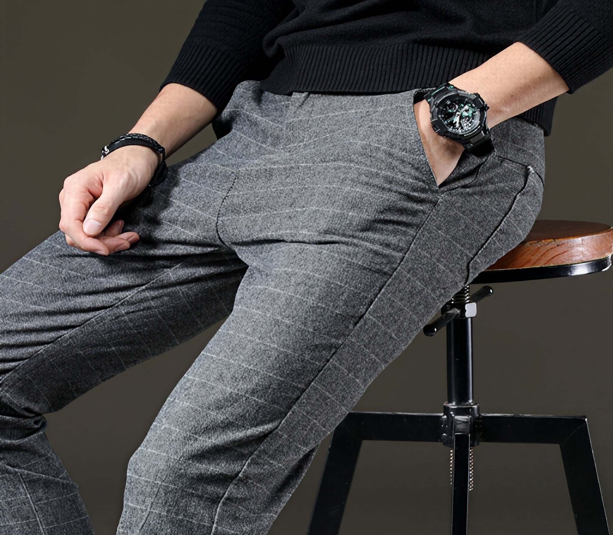 Alexander - Pantalons en tissu à motif écossais